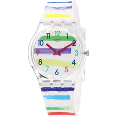 Swatch Unisex Watch - Colorland Quartz Multicolored Silicone Rubber Strap | GE254