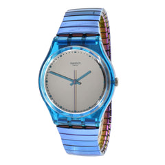 Swatch Unisex Watch - Flexicold Grey Dial Blue Stainless Steel Bracelet | GL117A