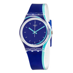 Swatch Unisex Watch - Monthly Drops Blue Shore Quartz Blue Dial Rubber Strap | GW217