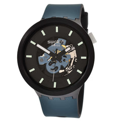 Swatch Unisex Watch - Monthly Drops Night Trip Quartz Semi-Skeleton Dial | SB03B107
