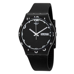 Swatch Unisex Watch - Monthly Drops Over Black Quartz Date-Day Silicone Strap | GB757