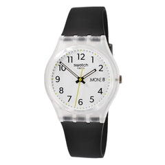 Swatch Unisex Watch - Monthly Drops Rinse Repeat Black Quartz White Dial | GE726-S26