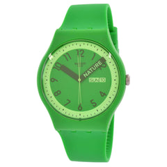 Swatch Unisex Watch - Pride Proudly Green Day-Date Silicone Strap Quartz | SO29G704