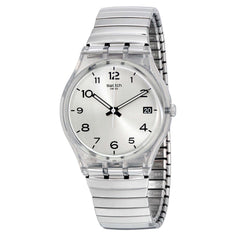 Swatch Unisex Watch - Silverall Quartz Silver Dial Stainless Steel Bracelet | GM416A