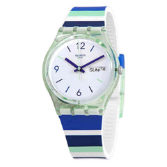 Swatch Unisex Watch - Sky Zebra Quartz White Dial Silicone Strap Date-Day | GG711