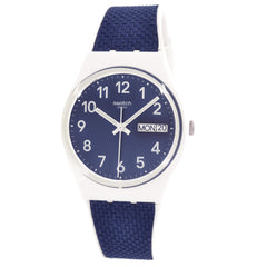 Swatch Unisex Watch - Swatch Essentials Navy Light Fabric Inlay Rubber Strap | GW715