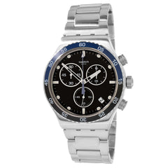 Swatch Unisex Watch - The May Collection Dark Blue Irony Black Dial Steel | YVS507G