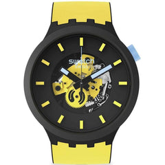 Swatch Unisex Watch - The October Collection Mustard Skies Black Case | SB03B109