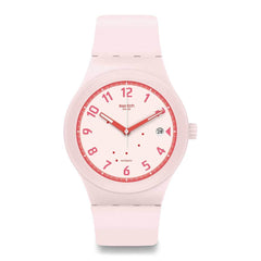 Swatch Women's Automatic Watch - Sistem51 Sistem Blush Pink Dial Silicone | SUTP402