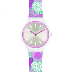 Swatch Women's Strap Watch - New Skin Skinpivoine Quartz Grey Dial Silicone | SVOZ100