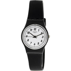 Swatch Women's Strap Watch - Time to Swatch Something Black Rubber White Dial | LB184