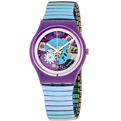 Swatch Women's Watch - Flowerflex Quartz Violet Stainless Steel Bracelet | GV129B