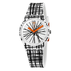 Swatch Women's Watch - Lace Me Quartz Black Irregular Line Printed Strap | GW183