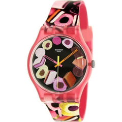 Swatch Women's Watch - Lekker Swiss Quartz Black Dial Silicone Rubber Strap | SUOP102