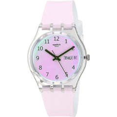 Swatch Women's Watch - Transformation Ultrarose White Dial Silicone Strap | GE714