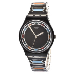 Swatch Women's Watch - Zainab Multicolored Geometric Accented Black Bracelet | GB282A