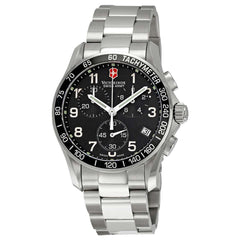 Swiss Army 241122 Men's Chrono Classic Black Dial Stainless Steel Bracelet Watch