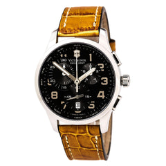 Swiss Army 241294 Men's Alliance Chrono Black Dial Brown Leather Strap Watch