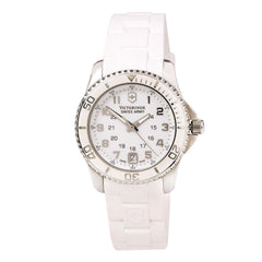 Swiss Army 241492 Women's Maverick Small White MOP Dial White Rubber Strap Watch
