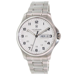 Swiss Army 241551 Men's Officer's Day Date White Dial Stainless Steel Bracelet Watch
