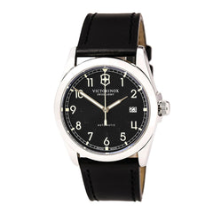 Swiss Army 241586 Men's Infantry Black Dial Black Leather Strap Mechanical Automatic Watch