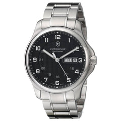 Swiss Army 241590 Men's Officers Black Dial Stainless Steel Bracelet Watch