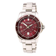 Swiss Army 241604 Men's Maverick Red Dial Stainless Steel Bracelet Watch