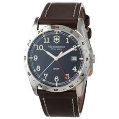 Swiss Army 241648 Men's Infantry GMT Black Dial Brown Leather Strap Watch