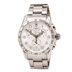 Swiss Army 241654 Men's Classic XLS Silver Dial Stainless Steel Bracelet Chronograph Watch