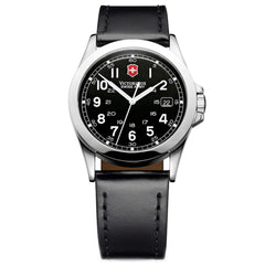 Swiss Army 24653 Men's Infantry Black Dial Black Leather Strap Watch