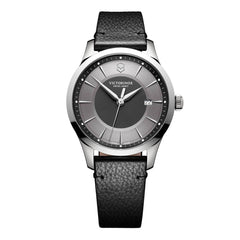 Swiss Army Men's Strap Watch - Alliance Grey & Black Dial Black Leather | 241804