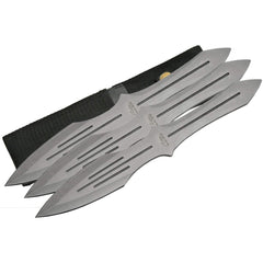 SZCO Throwing Knife Set - Spear Point Blade Grey Steel Handle, 3 Piece | 211230-SL