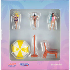 Tarmac Works Figure Set - Beach Girls Diecast Body for 1/64 Scale Models, 5 piece