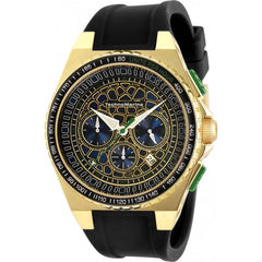 Technomarine Men's Chrono Watch - Technocell Yellow Gold Case Black Strap | TM-318066