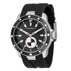 Technomarine Men's Quartz Watch - UF6 Silver Tone Case Black Dial Strap | TM-621004