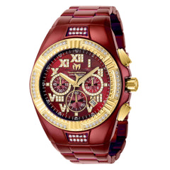 Technomarine Men's Watch - Cruise Chrono Gold Tone Bezel Red Bracelet | TM-121236