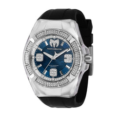 Technomarine Men's Watch - Cruise Glitz Blue Dial Black Silicone Strap | TM-121095