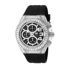 Technomarine Men's Watch - Cruise Glitz Quartz Black Dial Rubber Strap | TM-121006