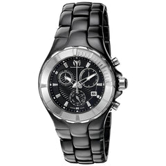 Technomarine Women's Chrono Watch - Cruise Black Dial Ceramic Bracelet | TM-110028C