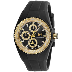 Technomarine Women's Quartz Watch - Cruise Glitz Black Dial Rubber Strap | TM-118113