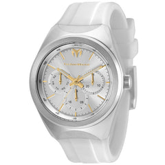 Technomarine Women's Quartz Watch - MoonSun Silver Dial White Rubber Strap | TM-820021