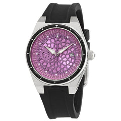 Technomarine Women's Quartz Watch - TechnoCell Light Purple Dial Black Strap | TM-318075