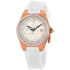 Technomarine Women's Quartz Watch - TechnoCell Rose Gold Case White Strap | TM-318083