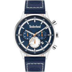 Timberland Men's Chronograph Watch - Blue and White Dial Leather Strap | TDWGC2090502