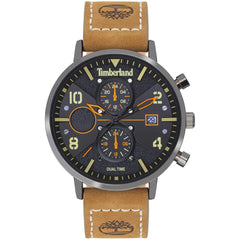Timberland Men's Watch - Dual Time and Date Black Dial Leather Strap | TDWGF2091503