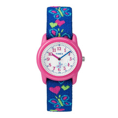Timex Kids Strap Watch - Hearts & Butterflies Elastic Fabric | T89001XY
