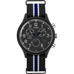 Timex Men's Chrono Watch - MK1 Supernova Black Dial Fabric Strap | TW2T10900