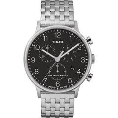 Timex Men's Chrono Watch - Waterbury Classic Black Dial Bracelet | TW2R71900