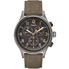 Timex Men's Chronograph Watch - Allied Grey Dial Green Fabric Strap | TW2R47200
