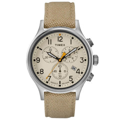 Timex Men's Chronograph Watch - Allied Quartz Beige Dial Khaki Strap | TW2R47300